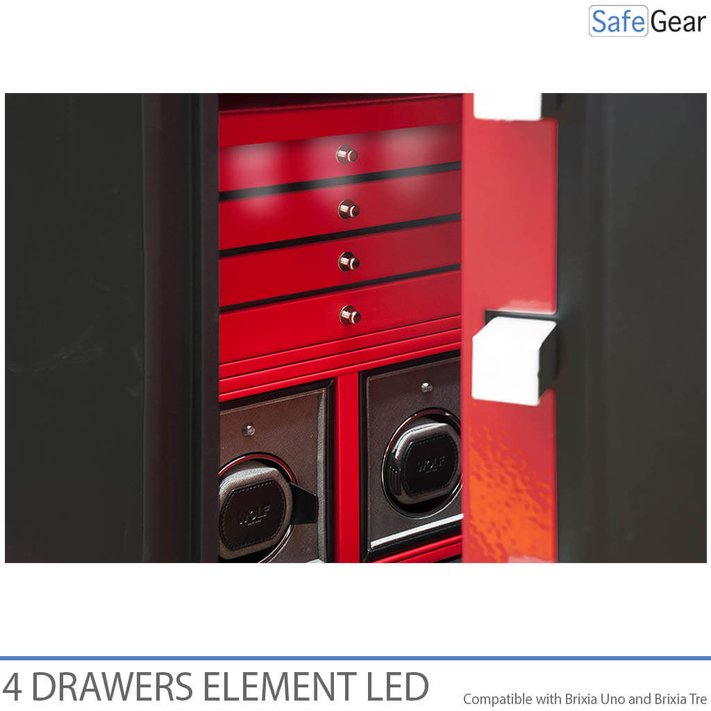 Brixia Tre LED light organizer with 4 drawers for size 1