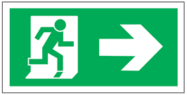 Emergency exit 150 x 300 mm - Right - Plastic
