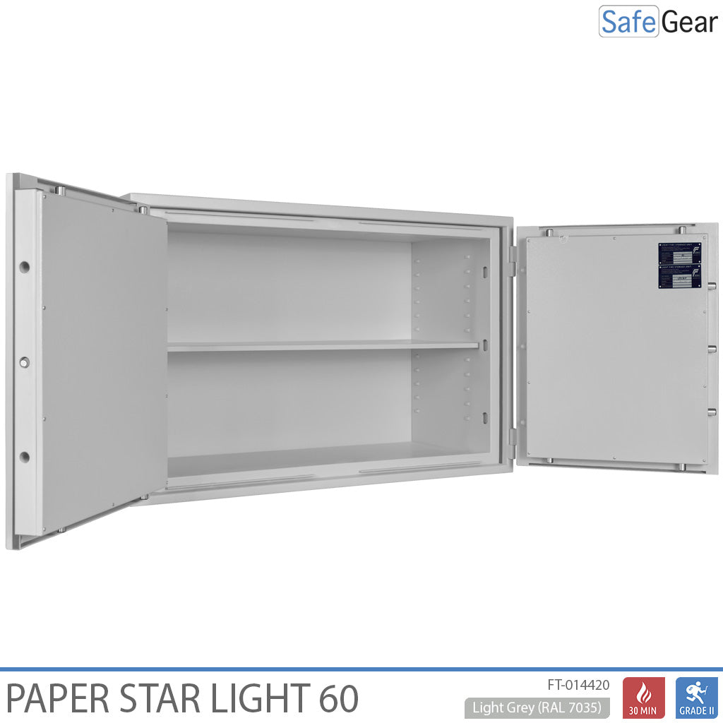 Paper Star Light 60 Document Safe - 28 Binders - Burglary Test S2 / Fire Test 30m