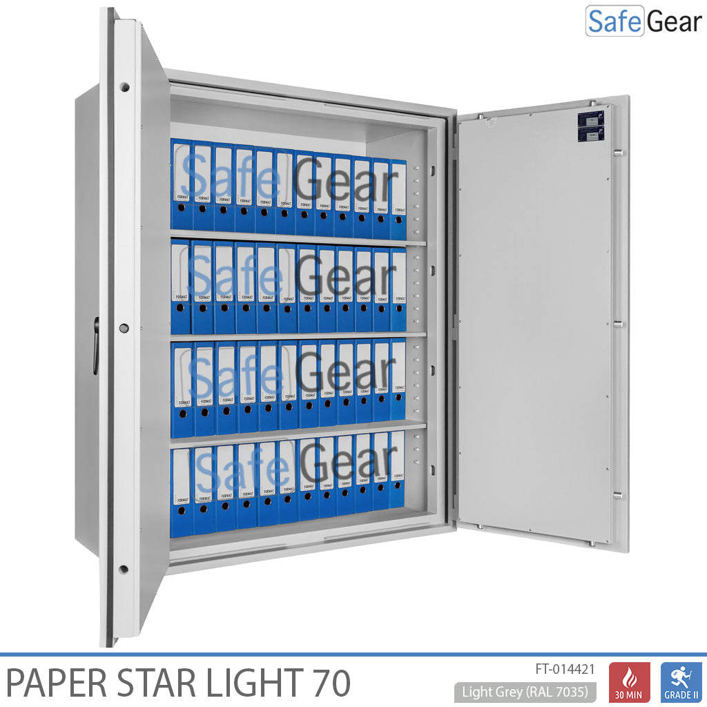 Paper Star Light 70 Document Safe - 56 Binders - Burglary Test S2 / Fire Test 30m