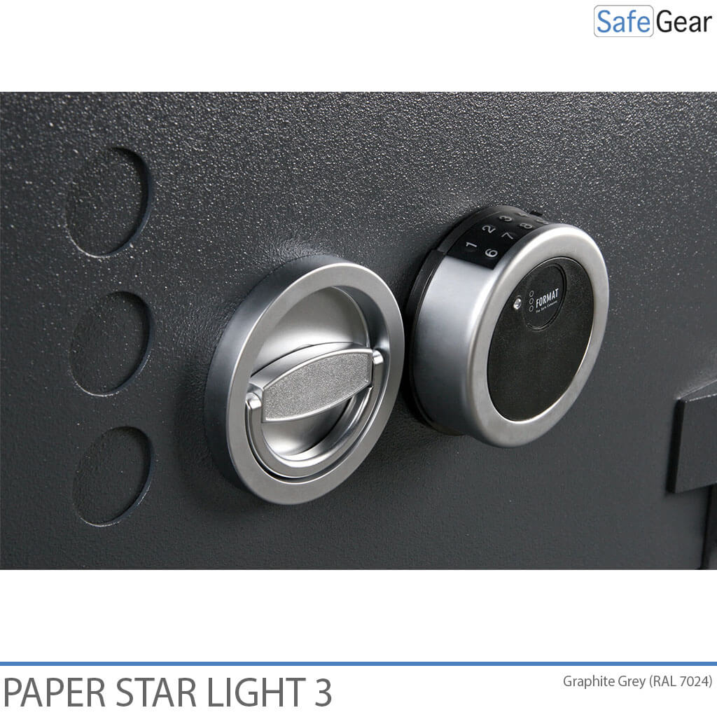 Paper Star Light 3 Coffre-fort Ignifuge - 5 Classeurs - Test d'effraction Grade S2 / Test feu 30 min