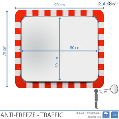 Stainless Steel - Traffic Mirror - Anti-Freeze
