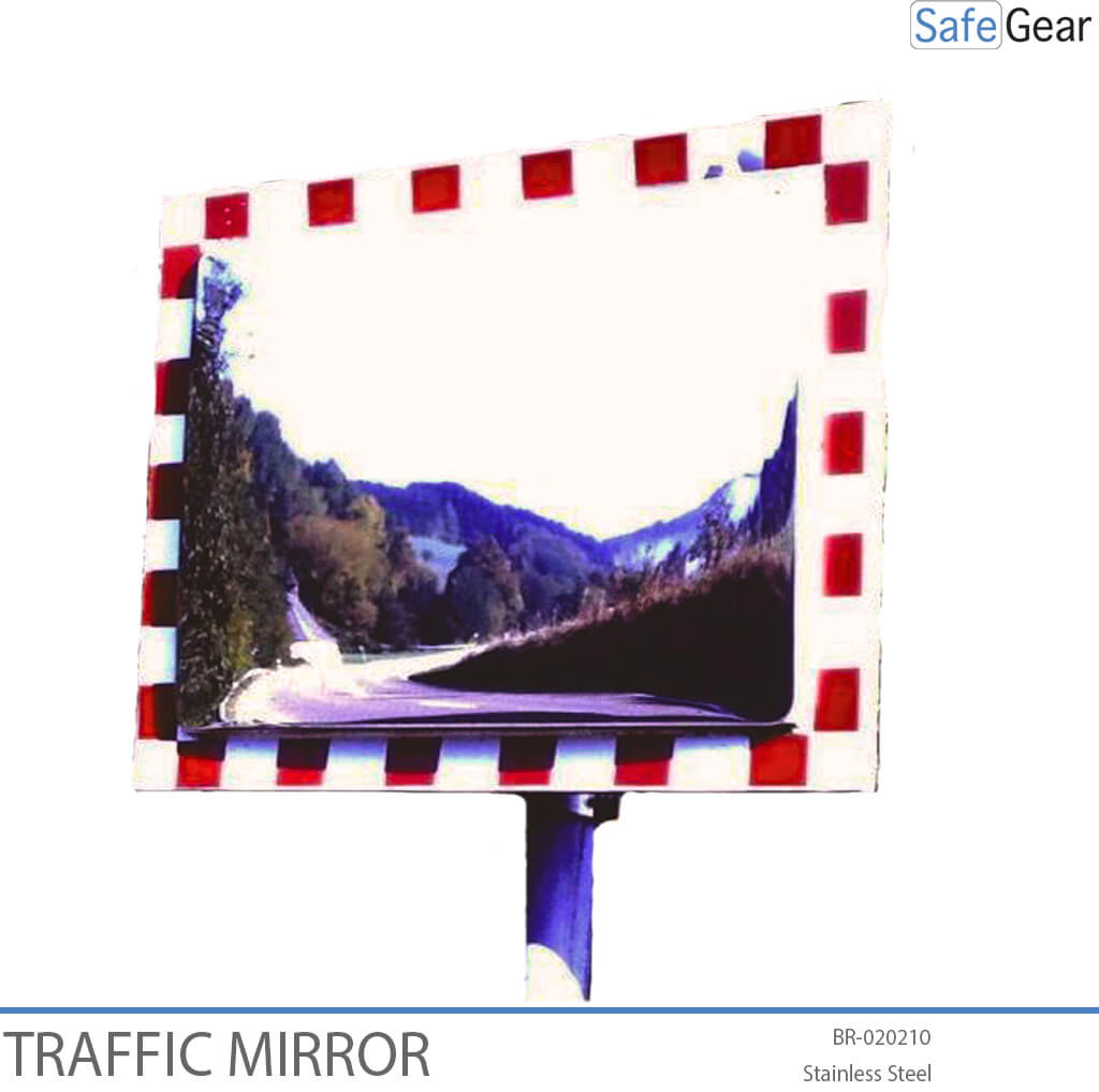 Stainless Steel Traffic Mirror - Rectangular - Adjustable - 80x100 cm