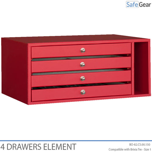 Brixia Tre organizer with 4 drawers for size 1