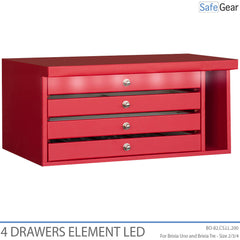 Brixia-LED-Organizer mit 4 Schubladen für Größe 2-3-4