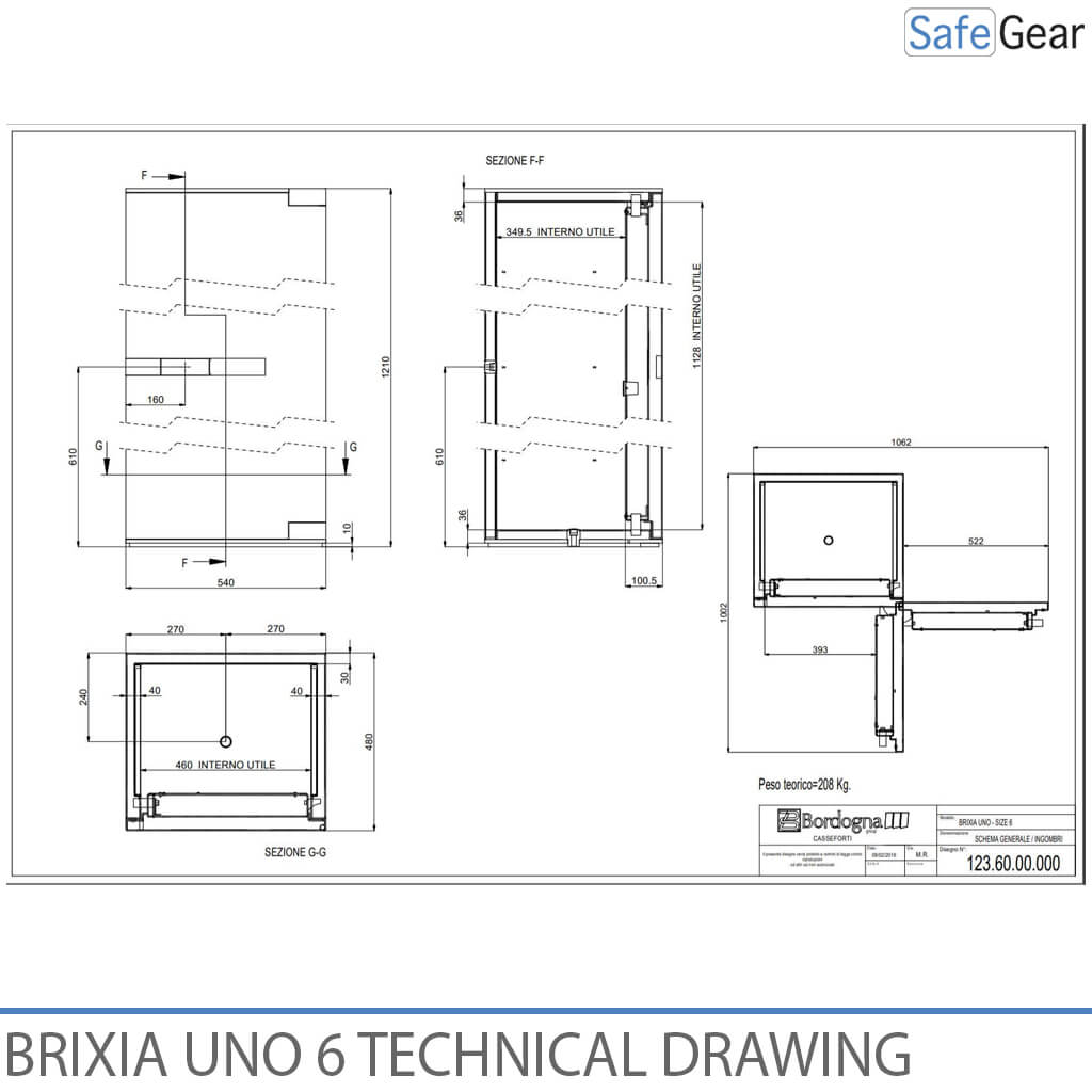 Brixia Uno 6 Pengeskab (179L) - Indbrudstest Grade I