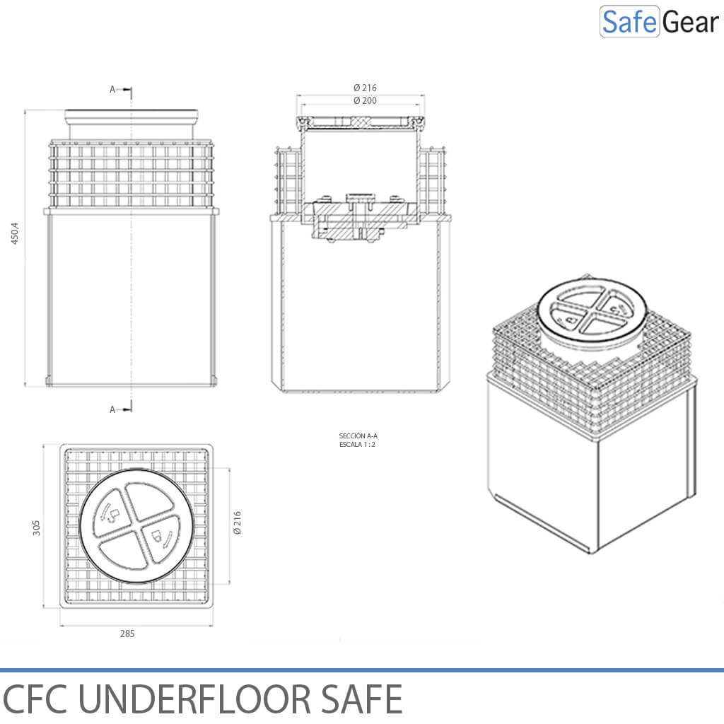 CFC Bodenschrank – Getarnt – Mechanisches Kombinationsschloss