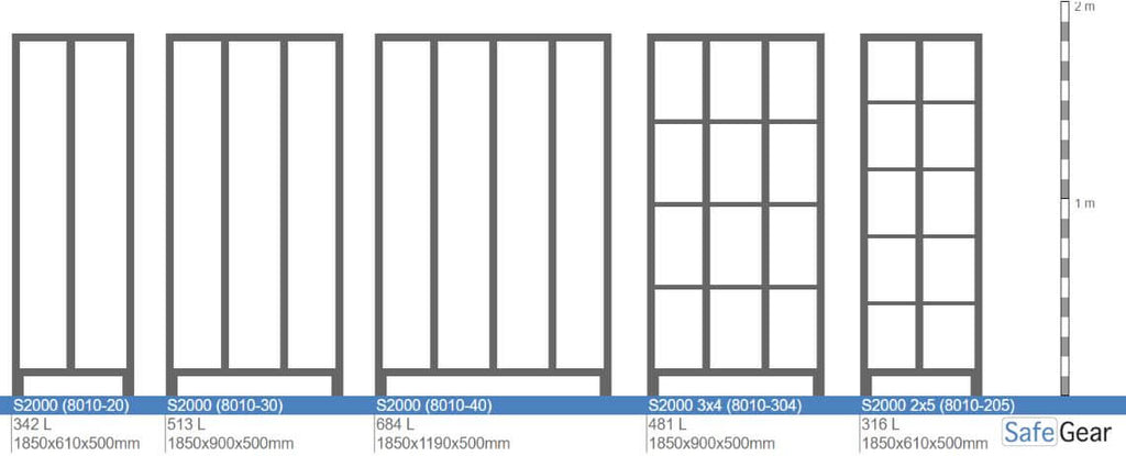 Changing room S2000 with 3 compartments (8010-30) - padlock