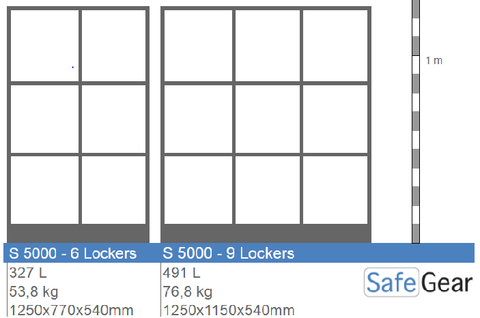 Series 5000 Bag cabinet - 6 compartments with transparent door and electronic lock