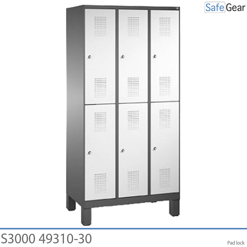 Evolo vestiaire / armoire avec 3x2 compartiments préparés pour cadenas