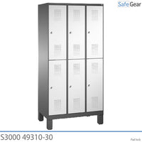 Evolo changing room / wardrobe with 3x2 compartments prepared for padlock