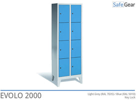 Evolo storage cabinet / Wardrobe with 2x4 compartments equipped with cylinder lock
