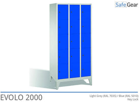 Storage cabinet S2000 with 3x5 compartments (8010-305) - cylinder lock