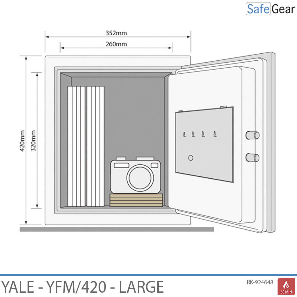 Yale YFM420 Brandwerend (25 L) Groot Brandkasten - Brandbeveiliging 60 min