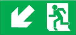 Emergency exit 150 x 300 mm - Down/Left - Plastic