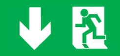 Emergency exit 150 x 300 mm - Down - Self-adhesive vinyl
