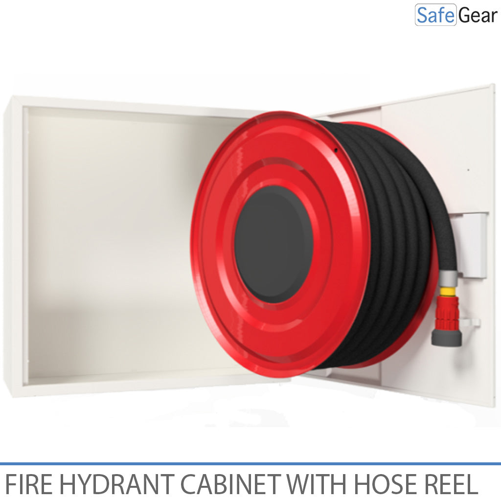Armoire pour bouche d’incendie avec dévidoir