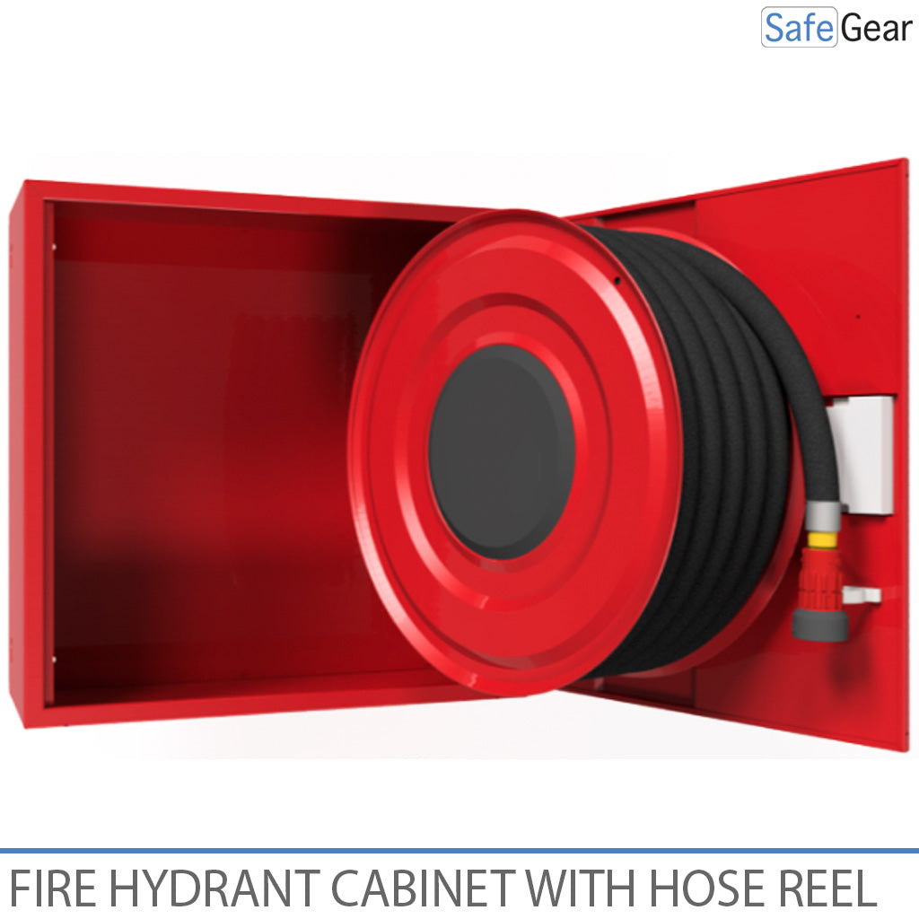 Armoire pour bouche d’incendie avec dévidoir