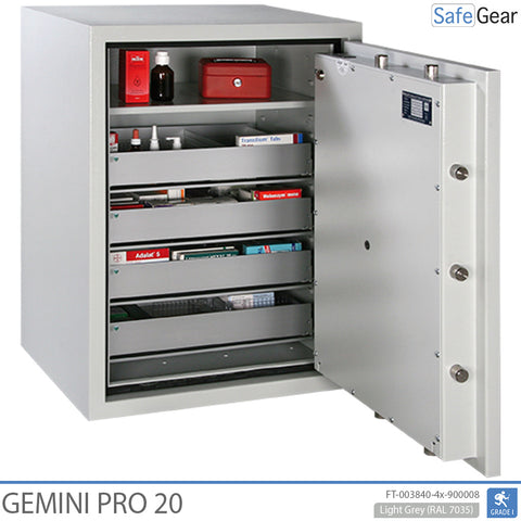 Gemini Pro 20 Medizinschrank (141 L) - Einbruchtest Klasse I - Schlüsselschloss