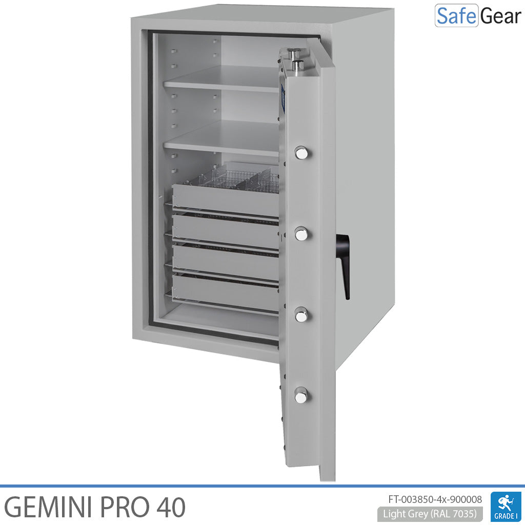 Gemini Pro 40 Pharmacie Sécurisée (180 litres) - 4 Tiroirs - 2 Étagères - Niveau de test anti-effraction I - Serrure à clé