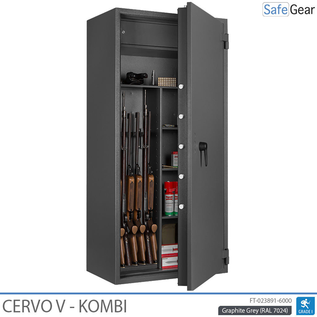 Cervo V Combi – Waffenschrank – (7 Gewehre) – Einbruchschutz Klasse 1