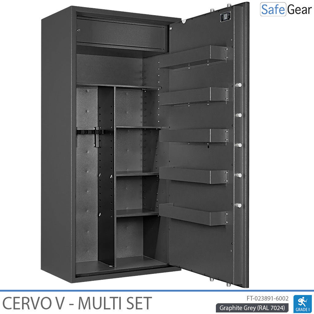 Cervo V Multi Set – Waffenschrank – (14 Gewehre) – Einbruchschutz Klasse 1
