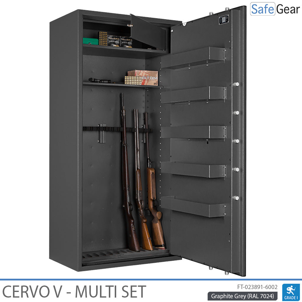 Cervo V Multi Set – Waffenschrank – (14 Gewehre) – Einbruchschutz Klasse 1