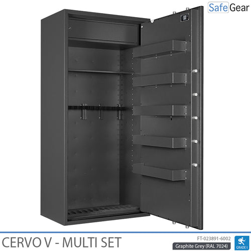 Cervo V Multi Set – Waffenschrank – (14 Gewehre) – Einbruchschutz Klasse 1