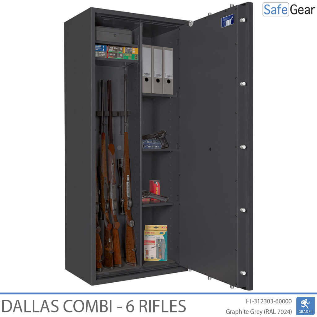 Dallas Combi – Waffenschrank (6 Gewehre) – Einbruchschutz Klasse 1