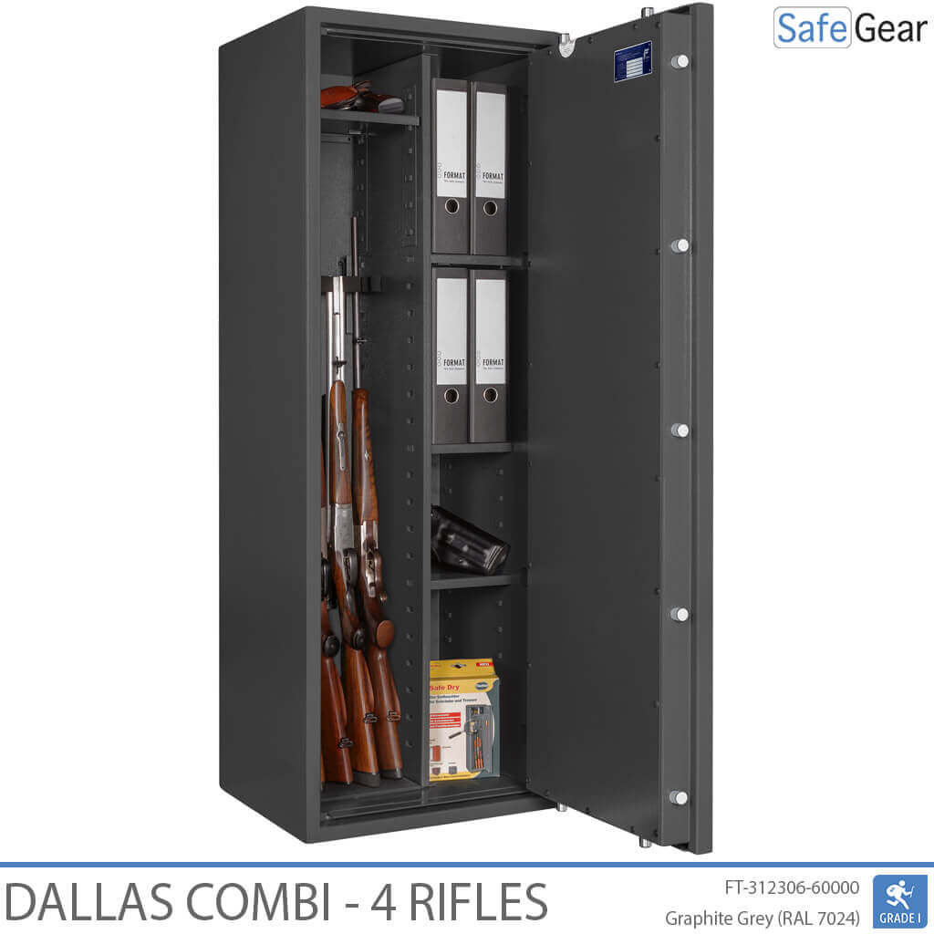 Dallas Combi – Waffenschrank (4 Gewehre) – Einbruchschutz Klasse 1