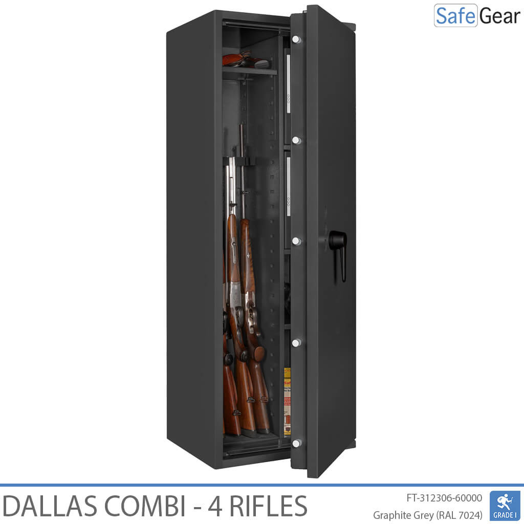 Dallas Combi – Waffenschrank (4 Gewehre) – Einbruchschutz Klasse 1