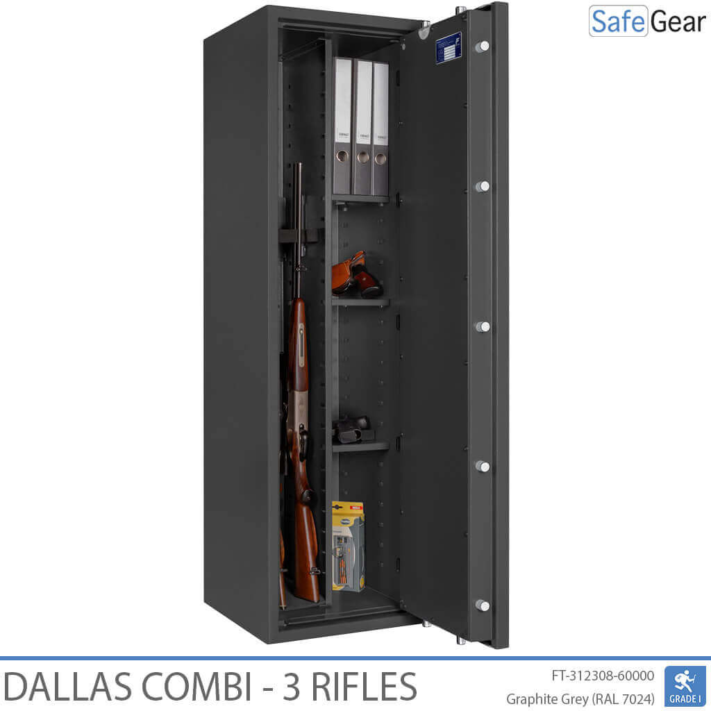 Dallas Combi – Waffenschrank (3 Gewehre) – Einbruchschutz Klasse 1