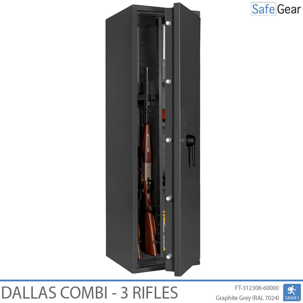 Dallas Combi – Waffenschrank (3 Gewehre) – Einbruchschutz Klasse 1