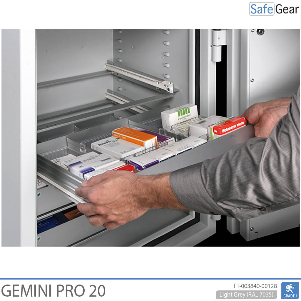 Gemini Pro 20 - Coffre-fort de pharmacie (141 Liters) - 4 tiroirs - Test anti-effraction Classe I