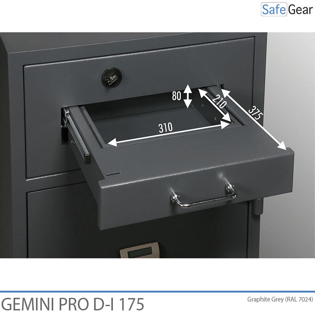 Gemini Pro D-I 175 Deposit Safe (205 L) - Burglary Test D-I - Code Lock with 9 user codes