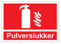 Pulverslukker - skilt - 210 x 297mm - Selvklæbende Vinyl