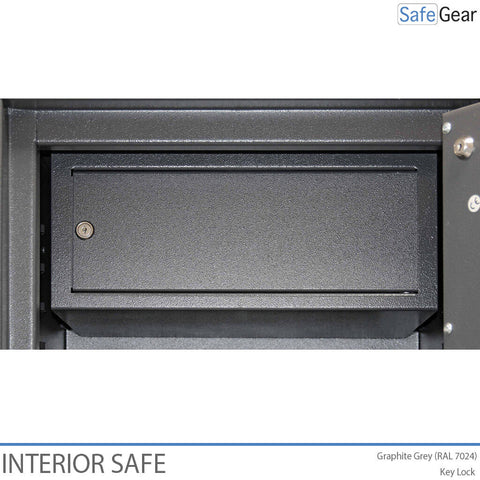 Graphite Grey Inner Safe with key lock.
