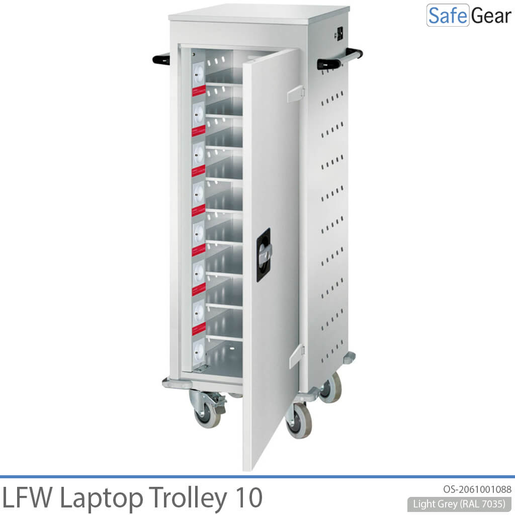 LFW Computerwagen - 10 Laptops met Opladen - Sleutelslot