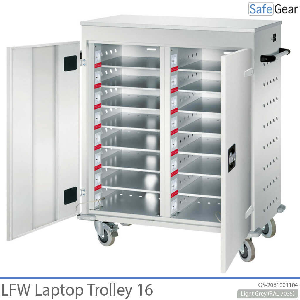 LFW Computerwagen - 16 Laptops met Opladen - Sleutelslot
