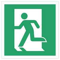 Emergency Exit Left 150 x 150 mm - Luminescent Plastic
