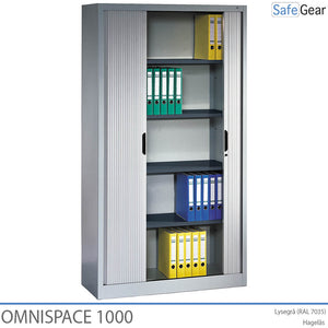 Omnispace Steel Cabinet - Louvered doors - width 1000 mm with 4 shelves