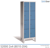 Storage cabinet S2000 with 2x4 compartments (8010-204) - cylinder lock