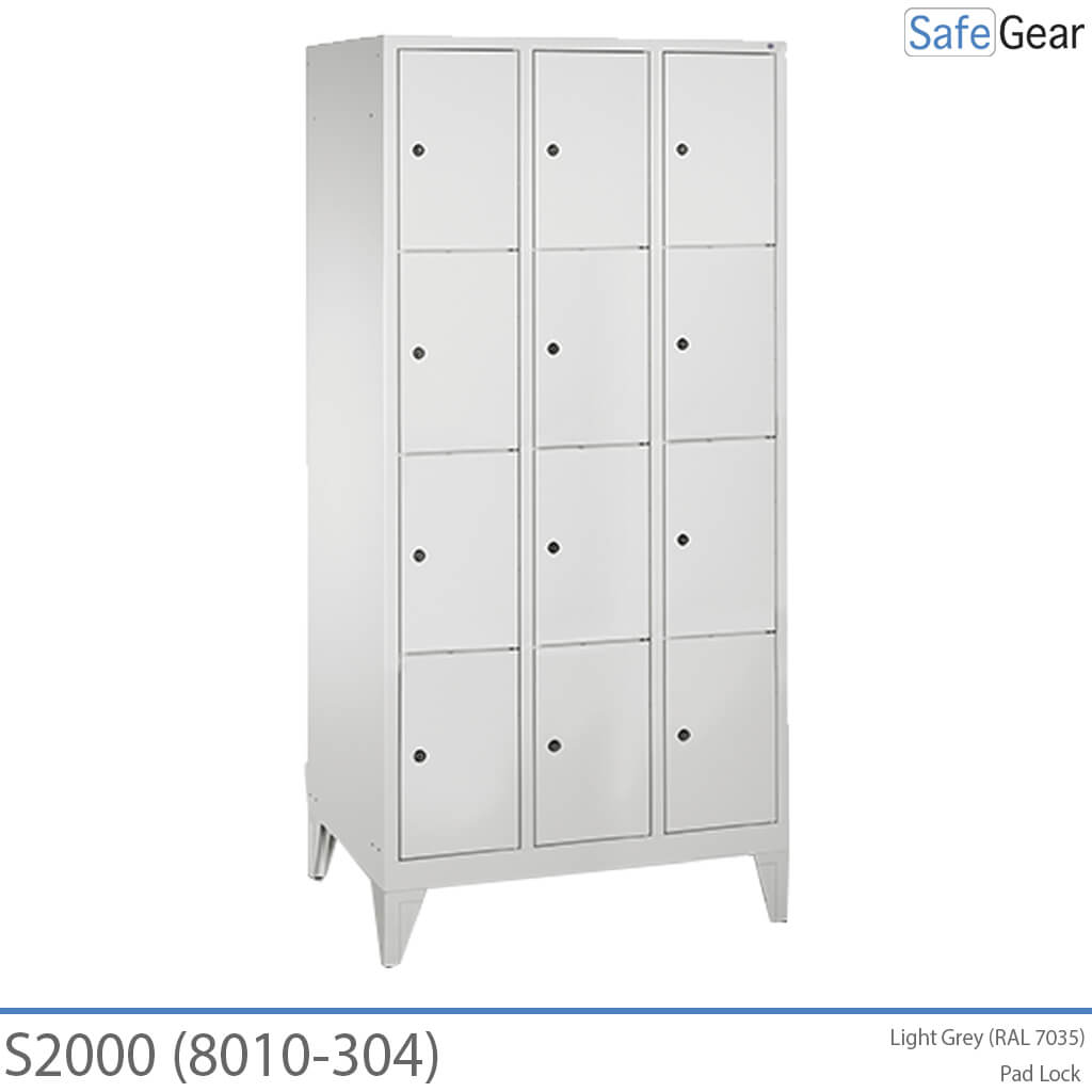 Meuble de rangement S2000 avec 3x4 compartiments (8010-304) - serrure à cylindre