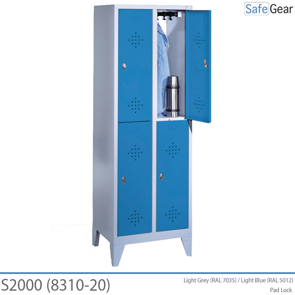 Lockerkast S2000 met 2x2 vakken (8310-20) - hangslot
