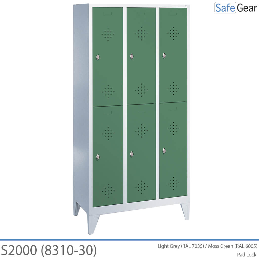 Changing room S2000 with 3x2 compartments (8310-30) - padlock