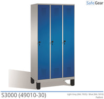 Changing room S3000 with 3 compartments (49010-30) - padlock