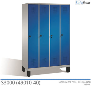 Umkleideschrank S3000 mit 4 Fächern (49010-40) - Vorhängeschloss