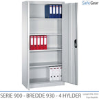 Stalen kast Serie 900 breedte 930 mm met 4 planken