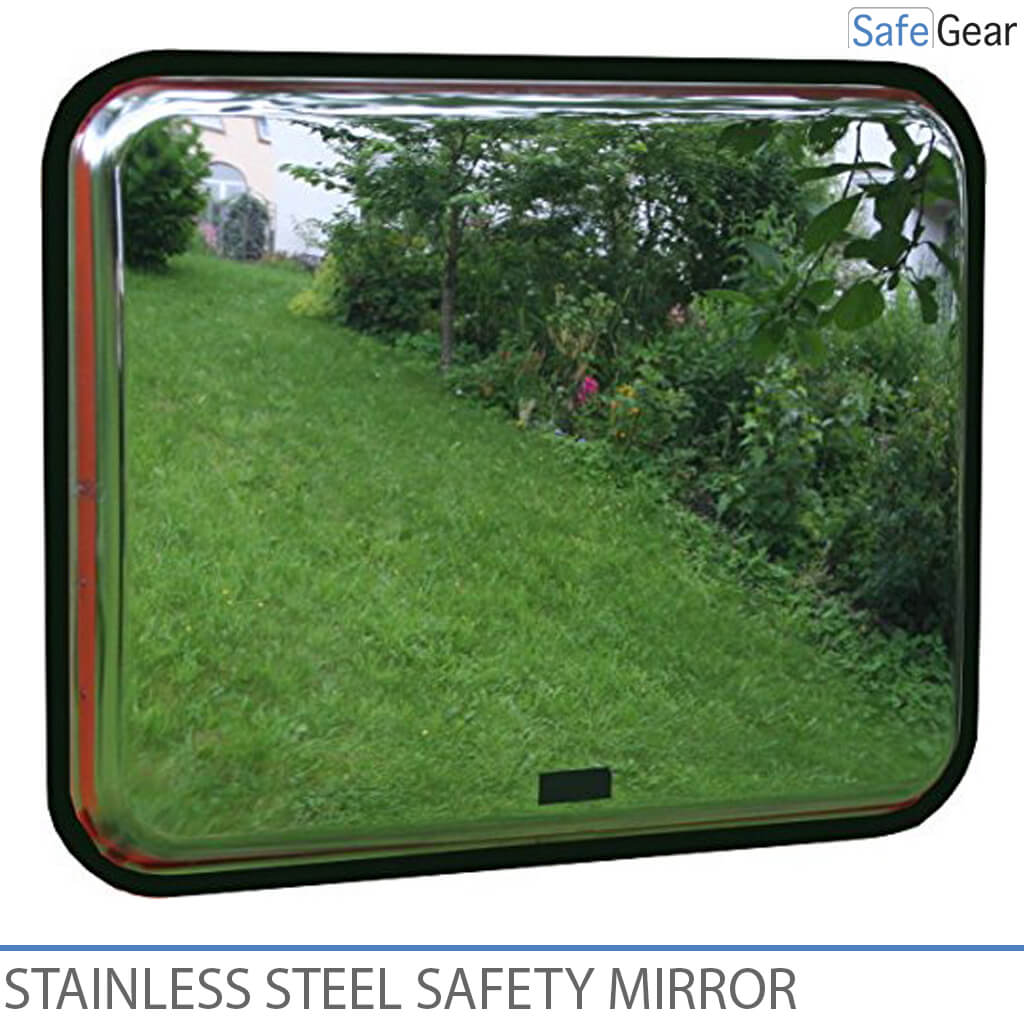 Espejo de seguridad - acero inoxidable - rectangular - ajustable - 45x60 cm