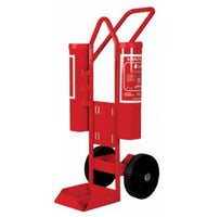 Cart for two Fire Extinguishers (12 kg) and Fire Blanket / Eyewash